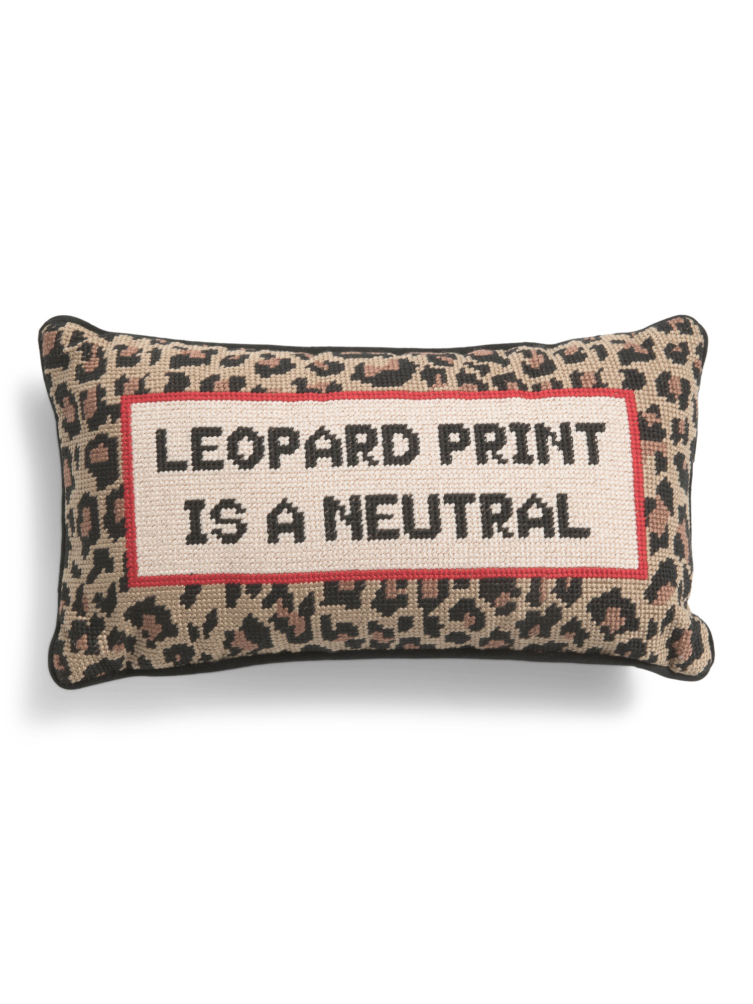 8x14 Leopard Needle Point Pillow | TJ Maxx