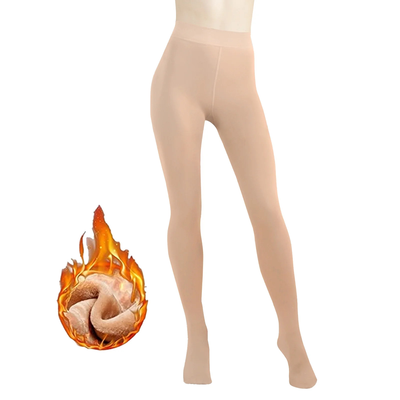 G&Y Fleece Lined Tights for Women -200D Therma Leggings Opaque Warm Winter Pantyhose, Nude S | Walmart (US)