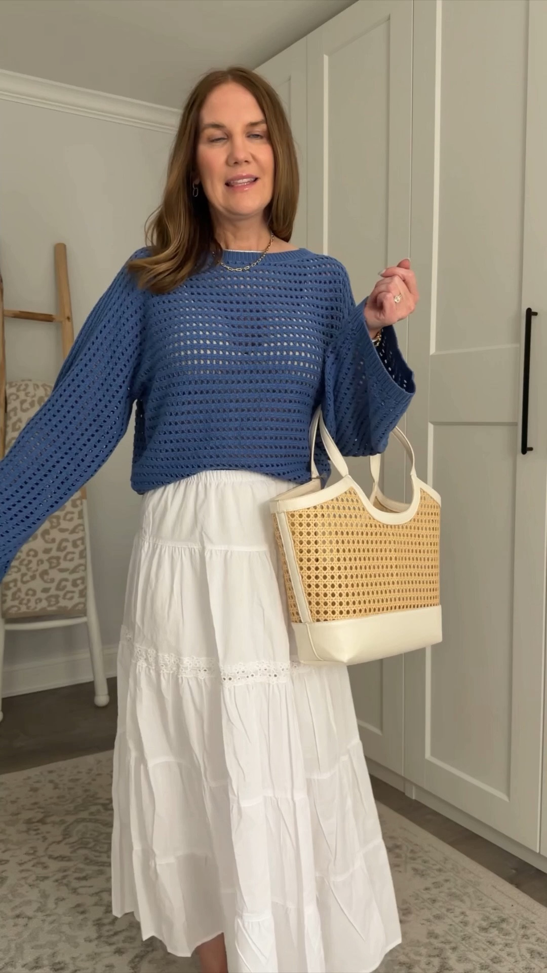 I love love love this Target outfit! This open knit sweater is finally online and is the most beautiful shade of blue. And I find myself reaching for a cotton maxi skirt so much in the spring and summer. A must have if you don’t love shorts like me. Cute Mother’s Day outfit too!

#LTKOver40 #LTKSeasonal #LTKMothersDay