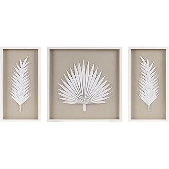 Madison Park Sabal Floral Wall Art - Handmade Canvas Palm Natural Rice Paper Shadow -Box Set, Gla... | Amazon (US)