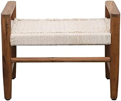 Bloomingville Teak Wood & Hand-Woven Cotton Rope, Natural Bench | Amazon (US)