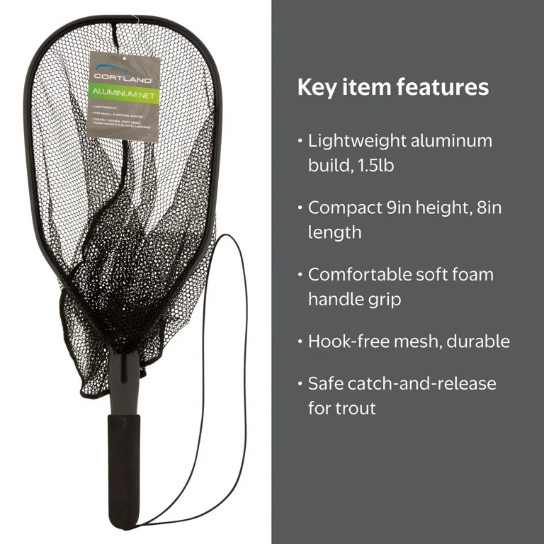 Cortland Fairplay Catch-and-Release Aluminum Trout Fishing Net 9in Height 8in Length | Walmart (US)