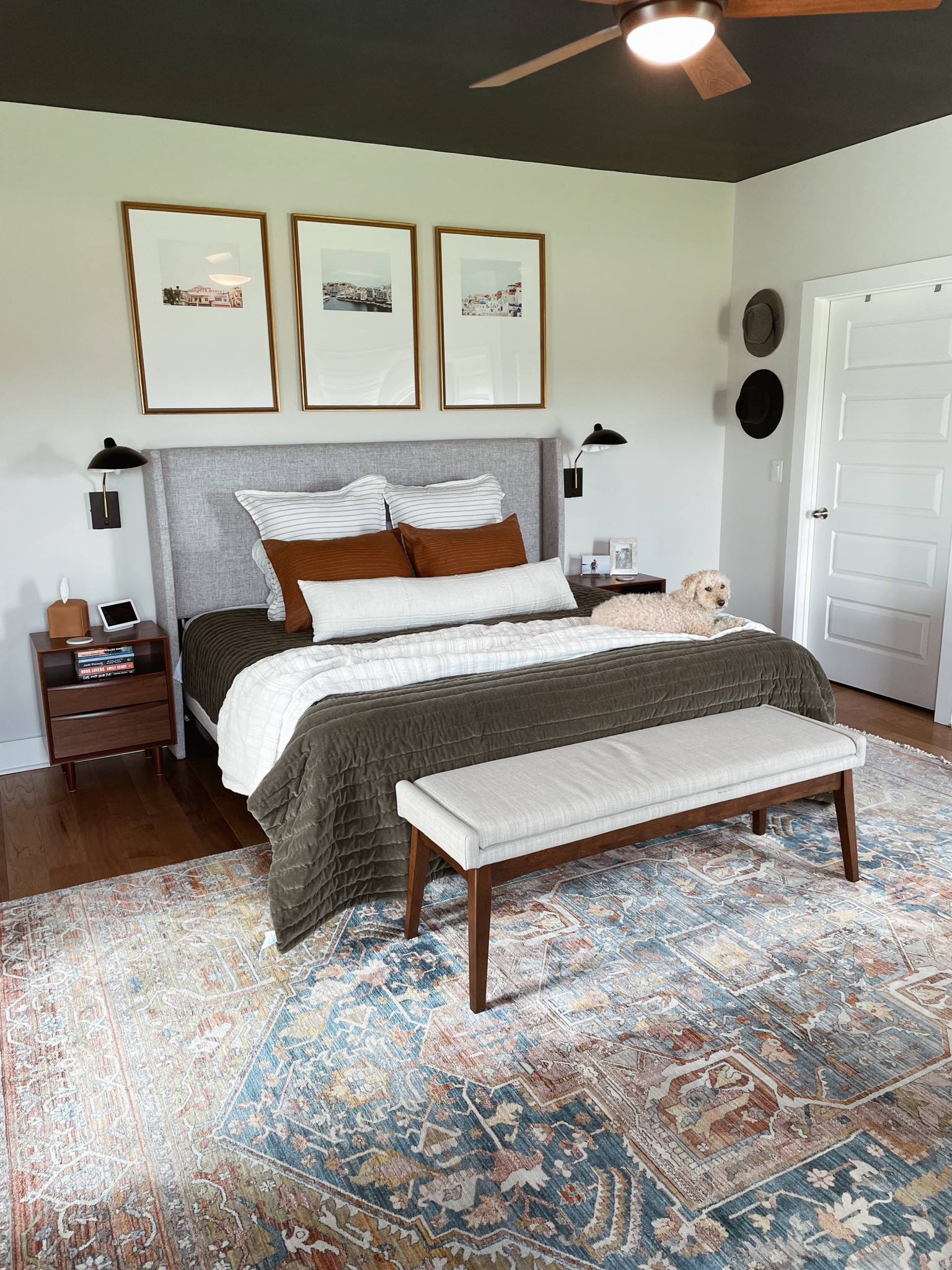 Finishing up our bedroom. Still have some finishing touches but it’s coming along! 

Bedroom design, bedroom decor, bedroom furniture, home decor, bedding, headboard, master bedroom, wall decor, bed bench, bedroom lighting, sconce light, dresser decor, nightstand decor, Kleenex cover

#LTKfamily #LTKhome