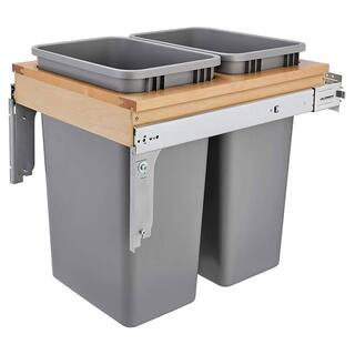 Gray Pull Out Top Mount Trash Can w/ Soft-Close, 50 Qt | The Home Depot