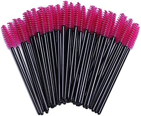BTYMS 100 Pack Disposable Eyelash Mascara Brushes Wands Applicator Makeup Brush Kits Pink | Amazon (US)