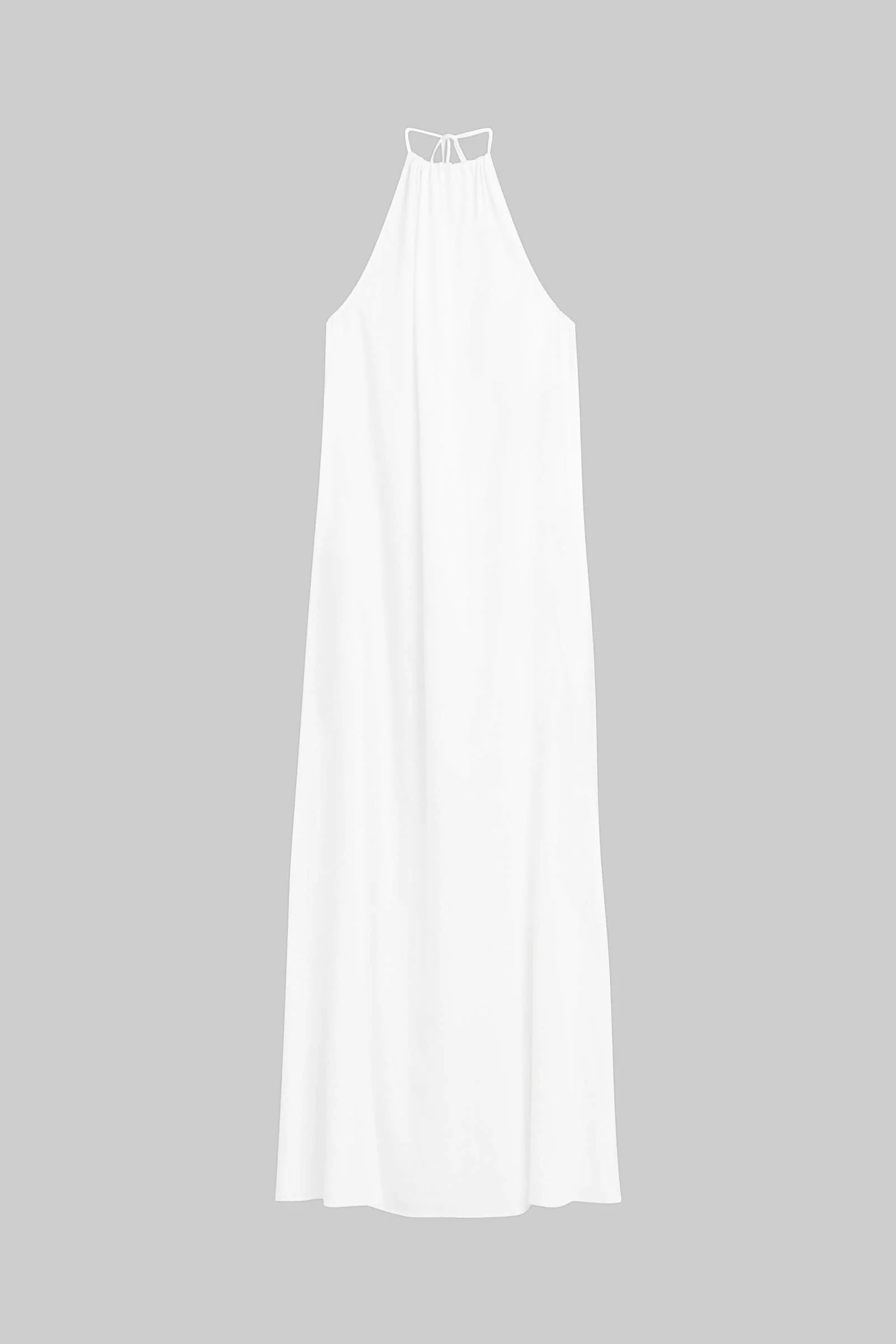 LESET Yoko Halter Maxi Dress in White in Cotton | LESET