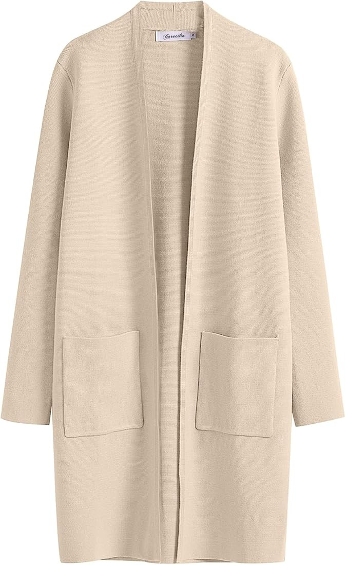 Caracilia Cardigan Sweaters for Women Casual 2023 Fall Winter Fashion Clothes Classy Long Sleeve ... | Amazon (US)