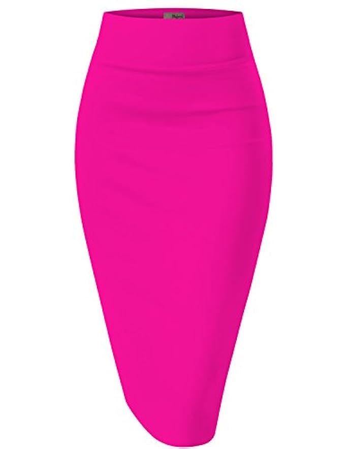 HyBrid & Company H&C Women's Elastic Waist Stretchy Office Pencil Skirt Made in USA | Amazon (US)