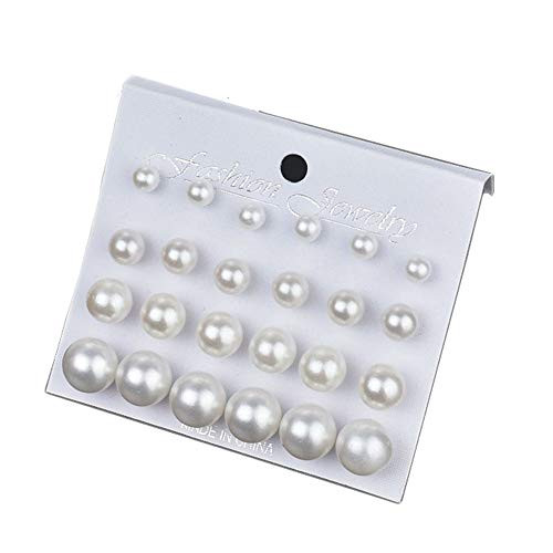 Pearl Earrings Studs for Women, White Pearl CZ Earrings Bridal Simulated Pearl Rhinestone Pearls ... | Amazon (US)