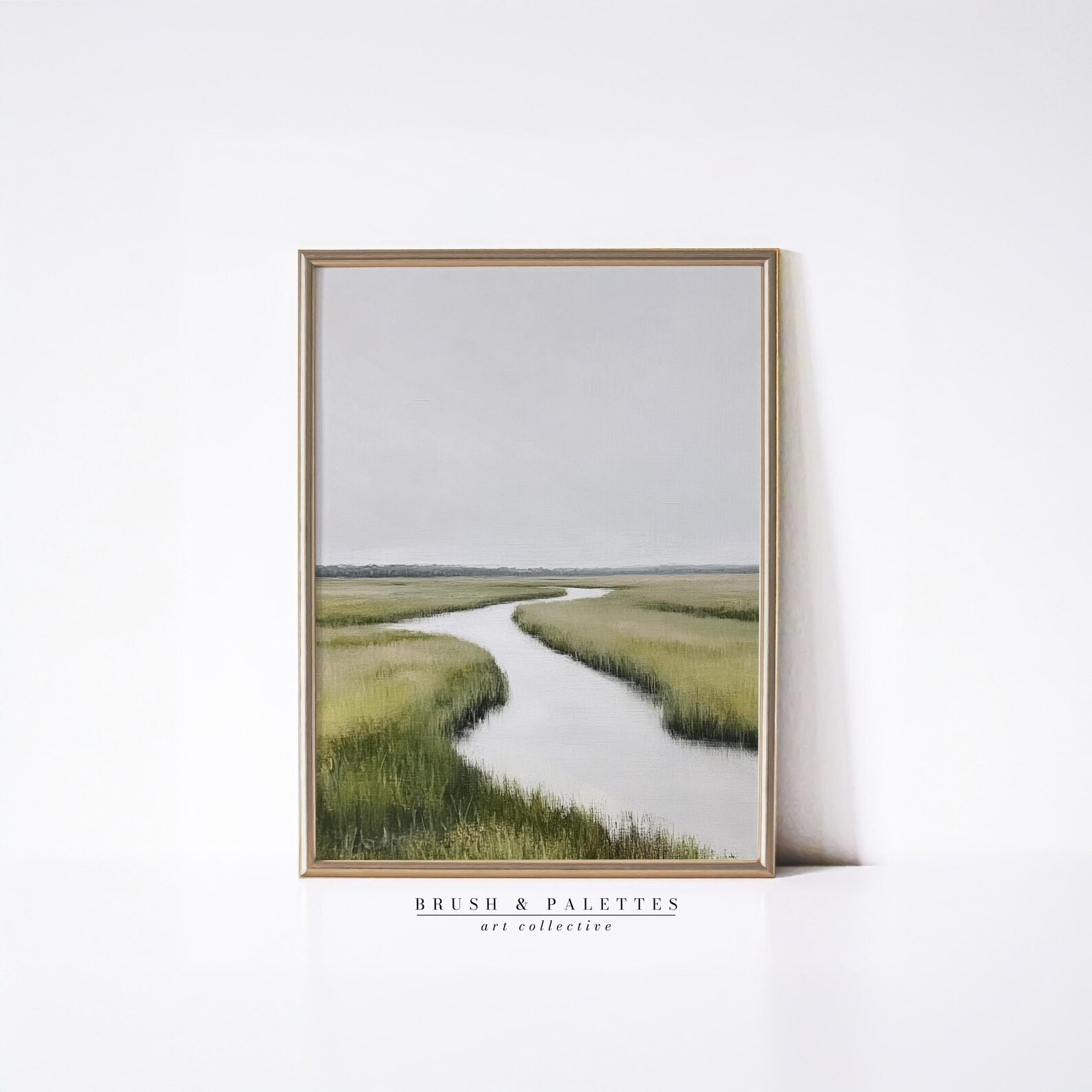 Marshland River Print | PRINTABLE Minimalist Landscape Wall Decor | Serene Countryside Digital Ar... | Etsy (US)