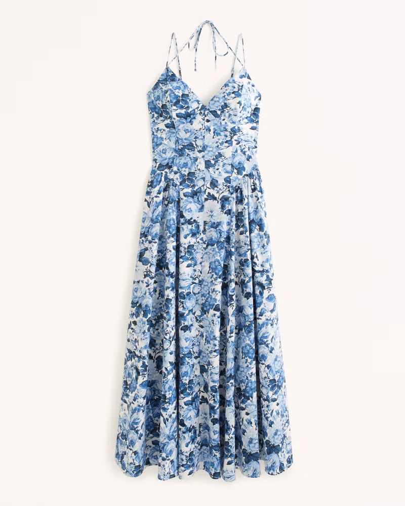 Strappy Drop-Waist Maxi Dress | Abercrombie & Fitch (US)