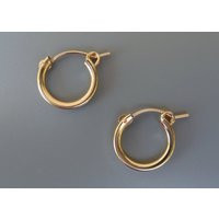 Gold Hoop Earrings, 13mm Hoops, 15mm 18mm Interchangeable For Earring Charms, Hoops Charms, 1 Pair | Etsy (US)