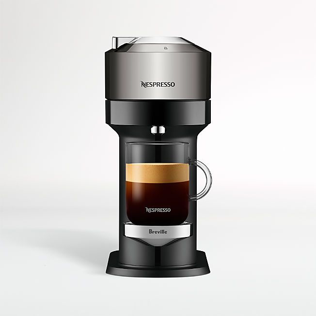 Nespresso by Breville Dark Chrome Vertuo Next Coffee Espresso Machine Maker + Reviews | Crate & B... | Crate & Barrel