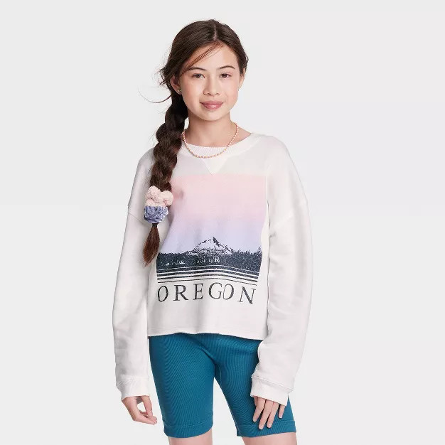 Girls' Boxy Cropped Sweatshirt - art class™ | Target