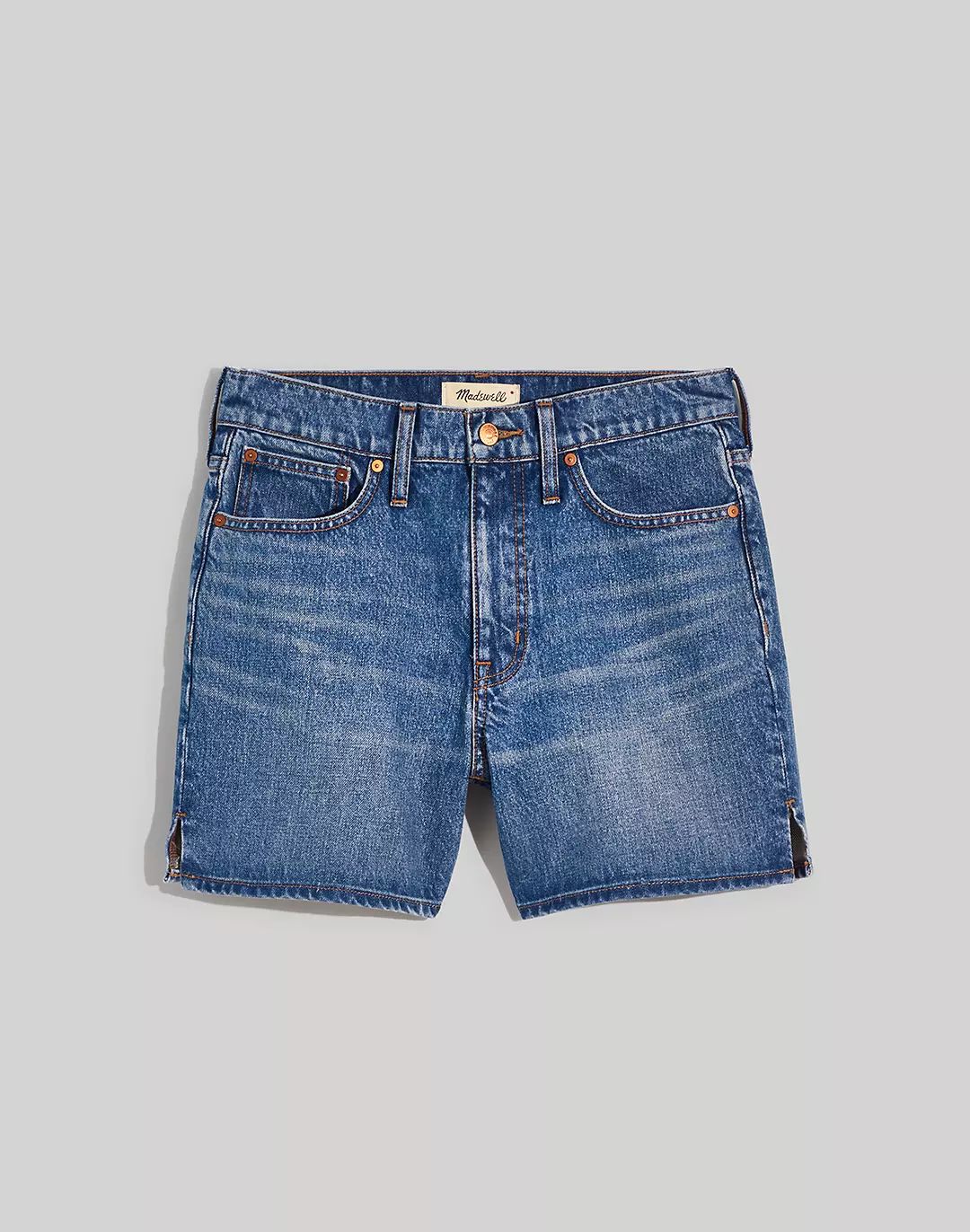 Relaxed Mid-Length Denim Shorts in Kimbrough Wash: Side-Slit Edition | Madewell