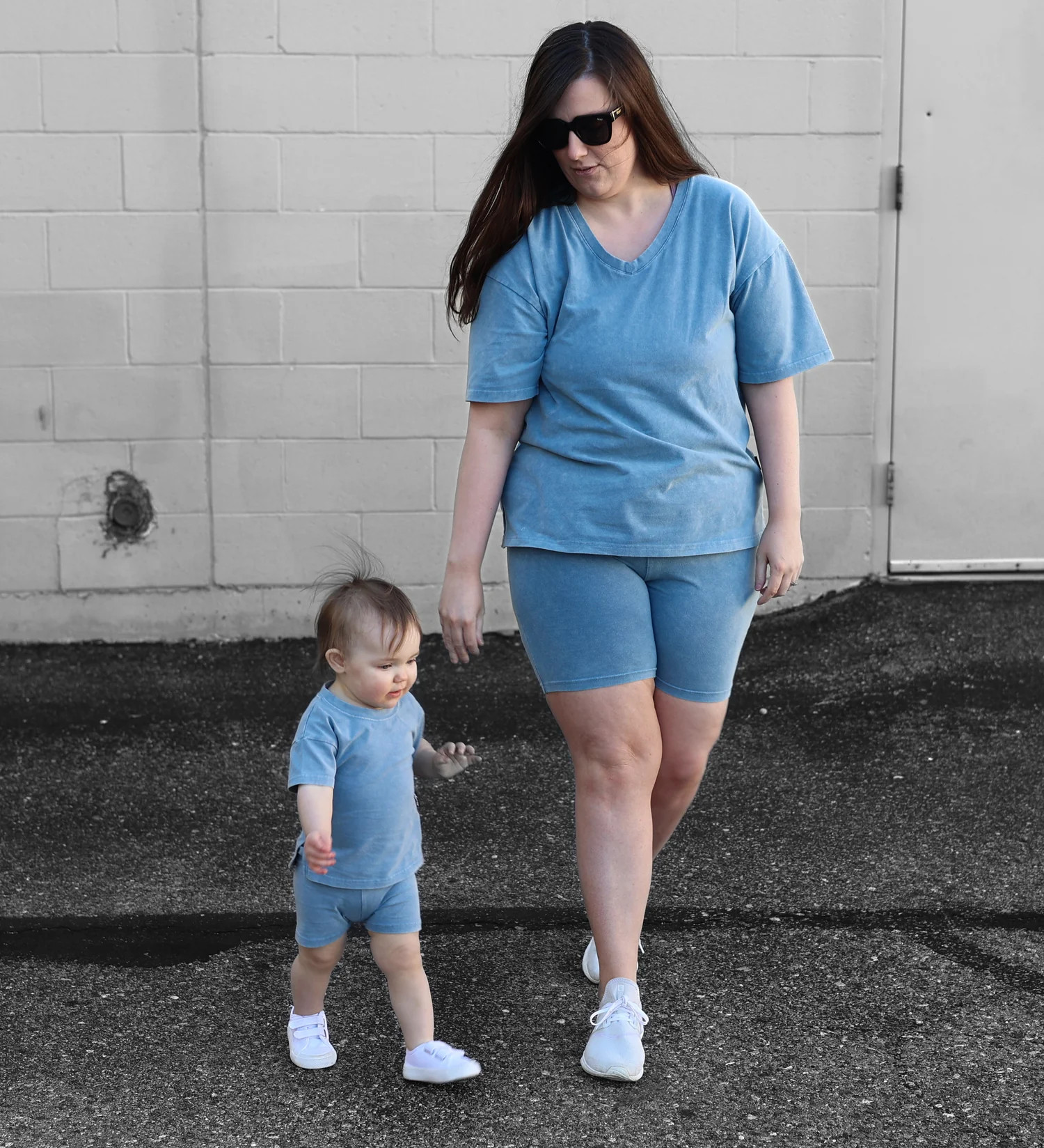 WOMANS BIKER SHORT SET- Arctic Snow Wash | millie + roo