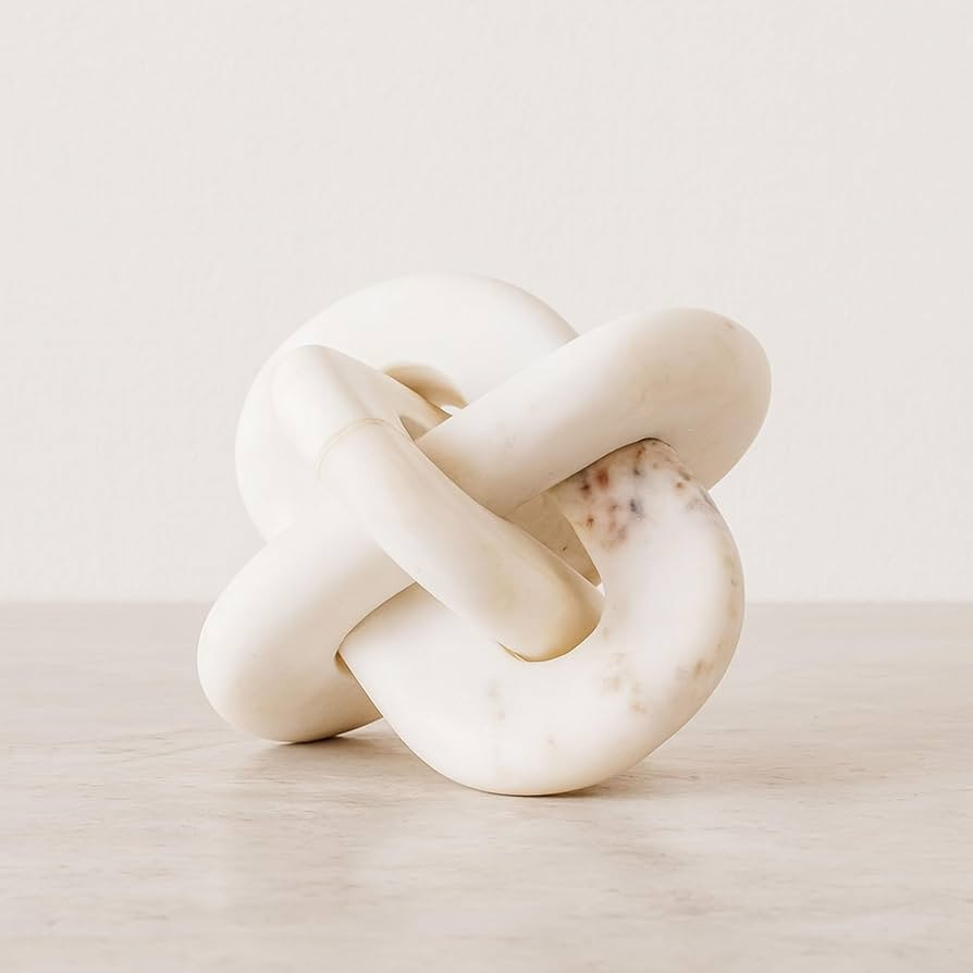 Marble Knot Sculpture for Living Room Decor - Home Tabletop Accent for Bathroom, Office, Shelf, E... | Amazon (US)