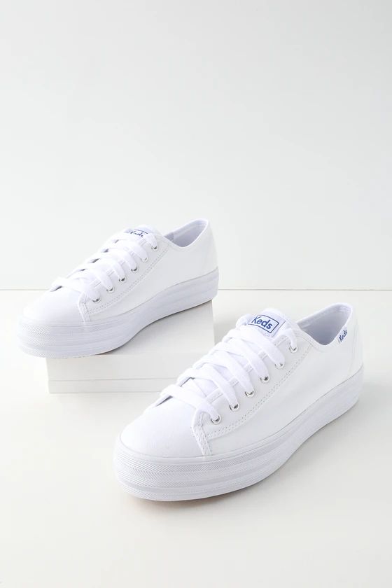 Triple Kick White Flatform Sneakers | Lulus (US)