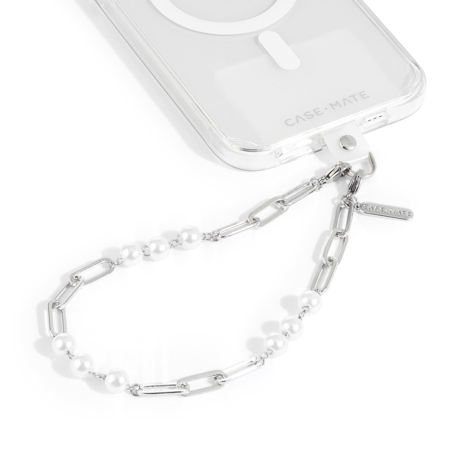 Case-Mate Phone Charm with Beaded Silver Pearls - Detachable Anti Theft Strap - Hands-Free iPhone... | Amazon (US)