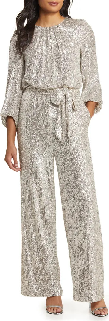 Sequin Long Sleeve Jumpsuit | Nordstrom