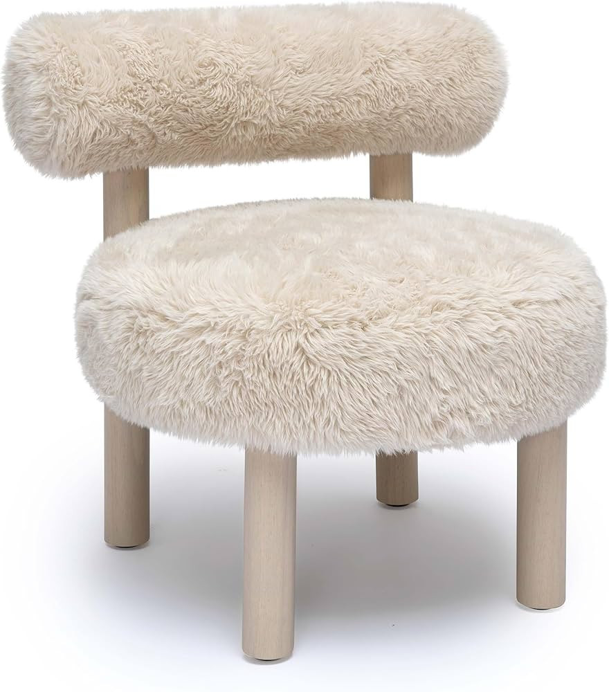 Tov Furniture Carmel Natural Vegan Shearling Accent Chair | Amazon (US)