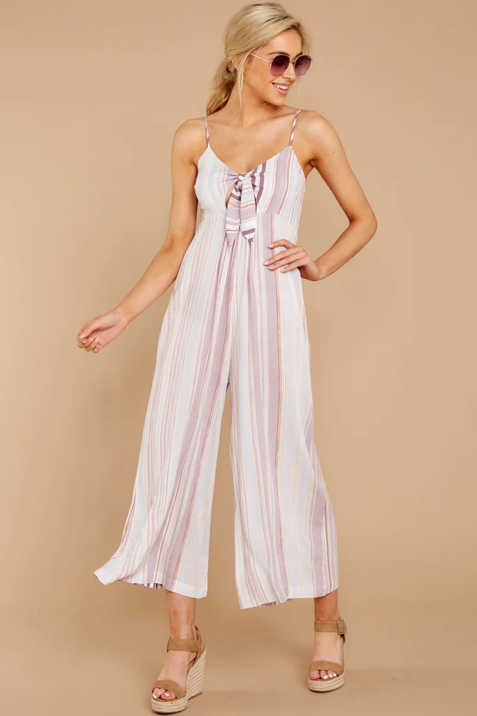 Alone Together Orchid Multi Stripe Jumpsuit | Red Dress 