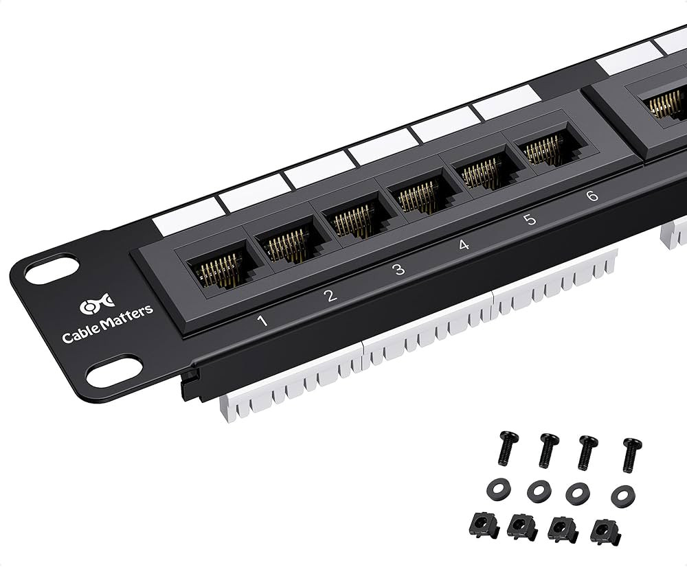 Cable Matters [UL Listed] 24 Port Patch Panel Rackmount or Wall Mount 19-Inch, 1U Cat6 Network Pa... | Amazon (US)
