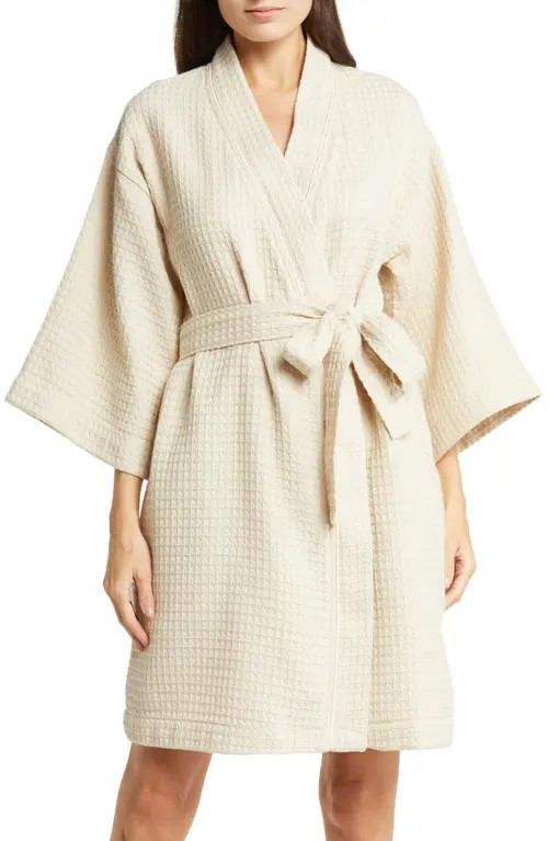Nordstrom Women's Everyday Waffle Robe in Beige Oatmeal at Nordstrom, Size X-Large | Nordstrom