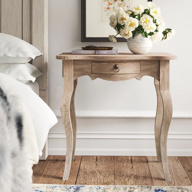Corsair 26'' Tall Solid Wood End Table with Storage | Wayfair North America