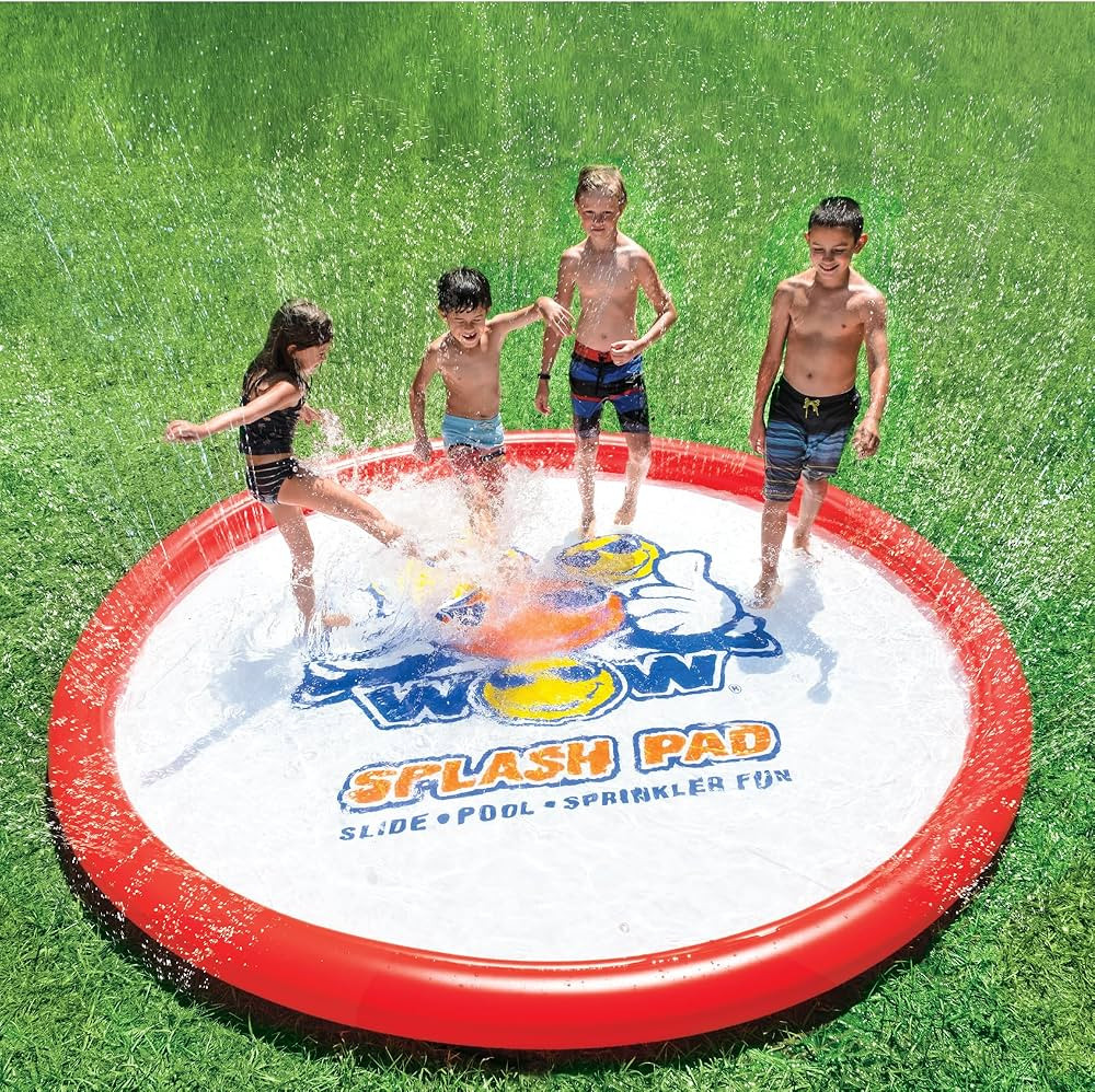 WOW Sports - Giant Super Splash Pad - 10 Feet Diameter Inflatable Splash Pad with Water Sprinkler... | Amazon (US)