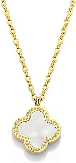 Clover Necklaces for Women | Four Leaf Clover Necklace Pendant | White | Amazon (US)