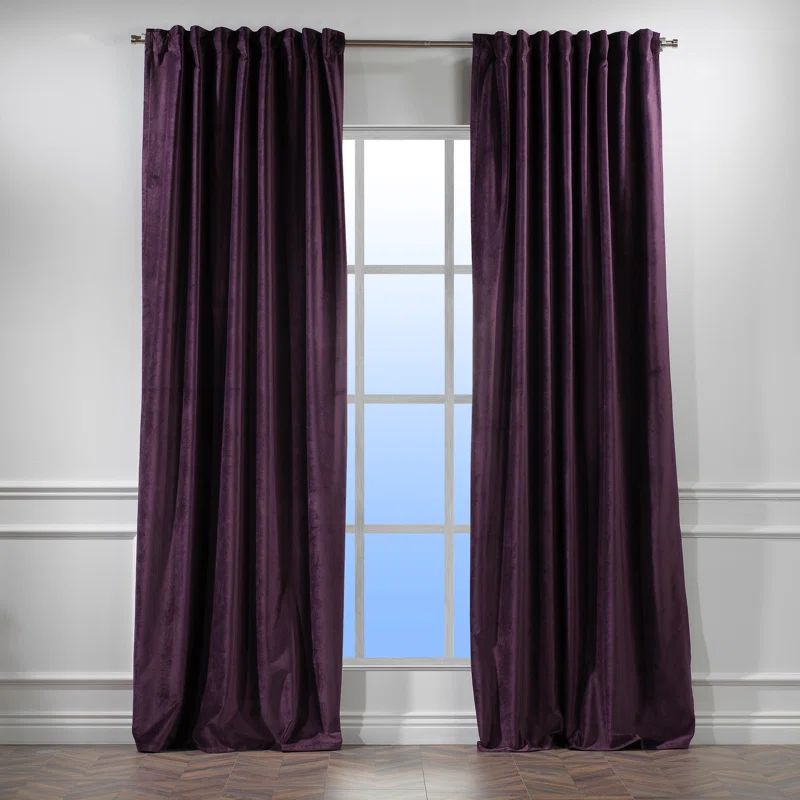 Solid Luxury Matte Velvet, Decorative Curtain, Room Darkening (Set of 2) | Wayfair North America