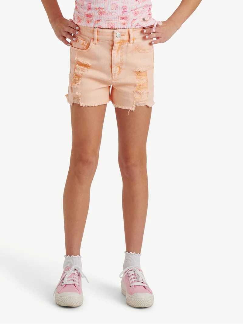 Justice Girls Fashion Denim Shorts, Sizes 6-18, Slim & Plus | Walmart (US)