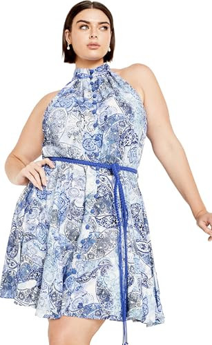 City Chic Women's Plus Size Blushing Dress, Blues Beauty, 18 | Amazon (US)
