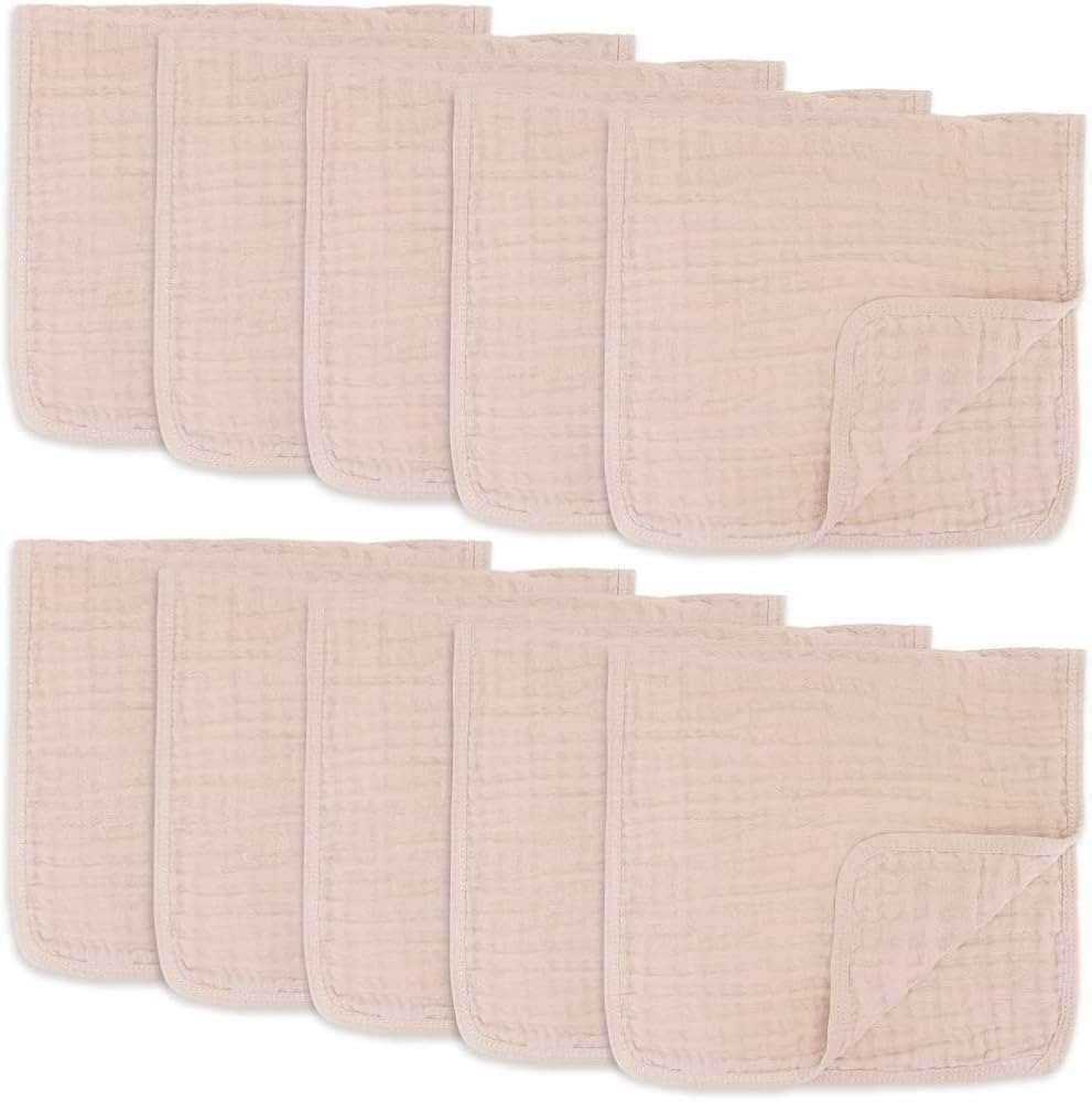Comfy Cubs Muslin Burp Cloths Large 100% Cotton Hand Washcloths for Babies, Baby Essentials 6 Lay... | Amazon (US)