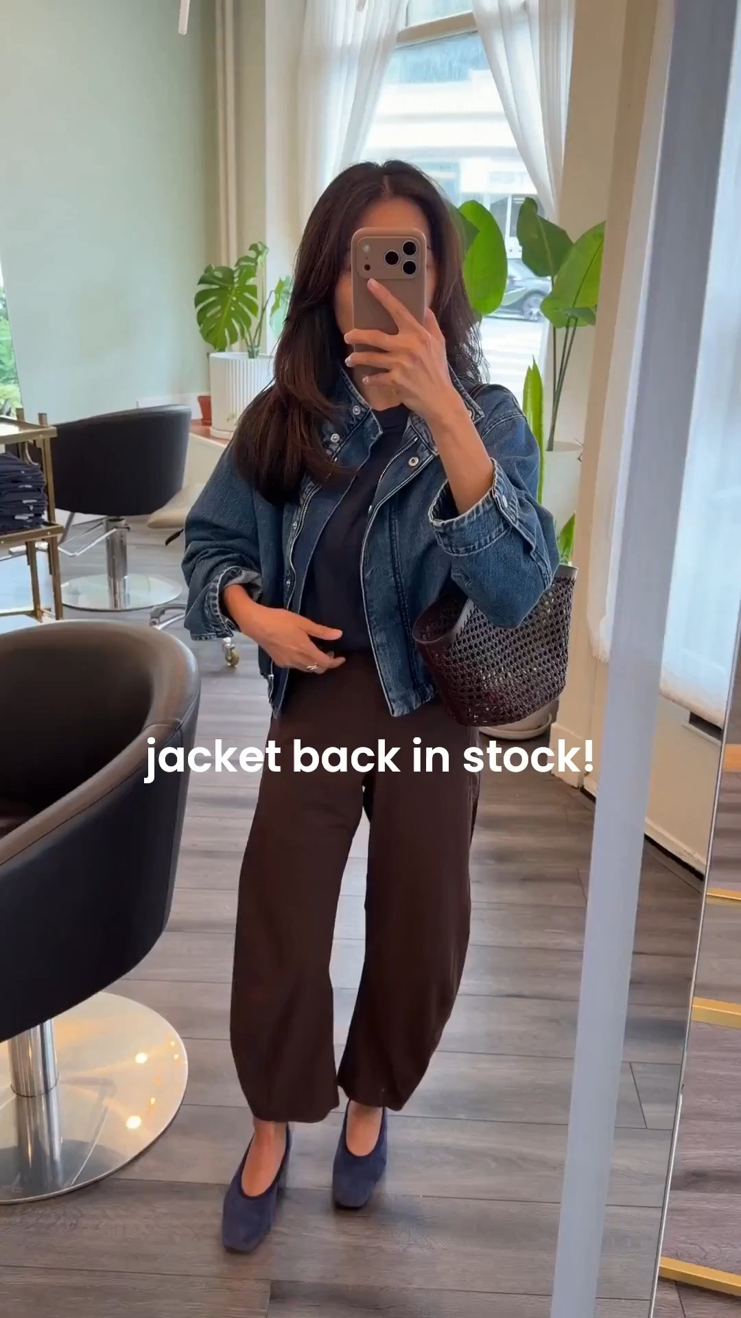 And code JEANWANG20 for 20% off pants this weekend 
• Madewell denim jacket xxs. Shorter length. I tuck the drawstring inside the inner pocket. I could also do XS for a looser fit 
• Ruti pants 0 Petite. Stretchy. I sized up further to 2P in another color Walnut for a more relaxed fit. Also linked a look for less. 
• jcrew tee xxs 
• jcrew flats so comfy with cushioning and a small heel 
• Madewell bag 

Jean jacket, petite friendly mom style, outfit for errands

#LTKPetite #LTKootd #LTKmomlife