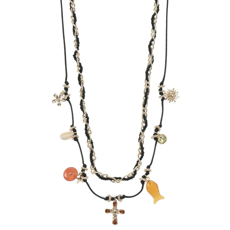 No Boundaries 2pc Layered Shell Necklace Set | Walmart (US)