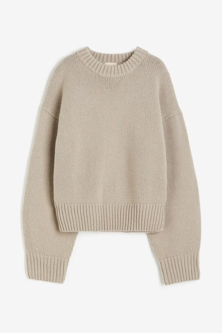 Oversized Cashmere-blend Sweater - Natural white - Ladies | H&M US | H&M (US + CA)