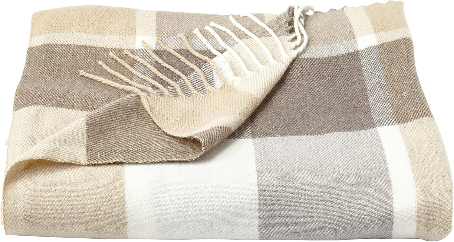 Lavish Home Stone Plaid Soft Blanket-Oversized, Luxuriously Fluffy, Vintage-Look and Cashmere-Lik... | Amazon (US)
