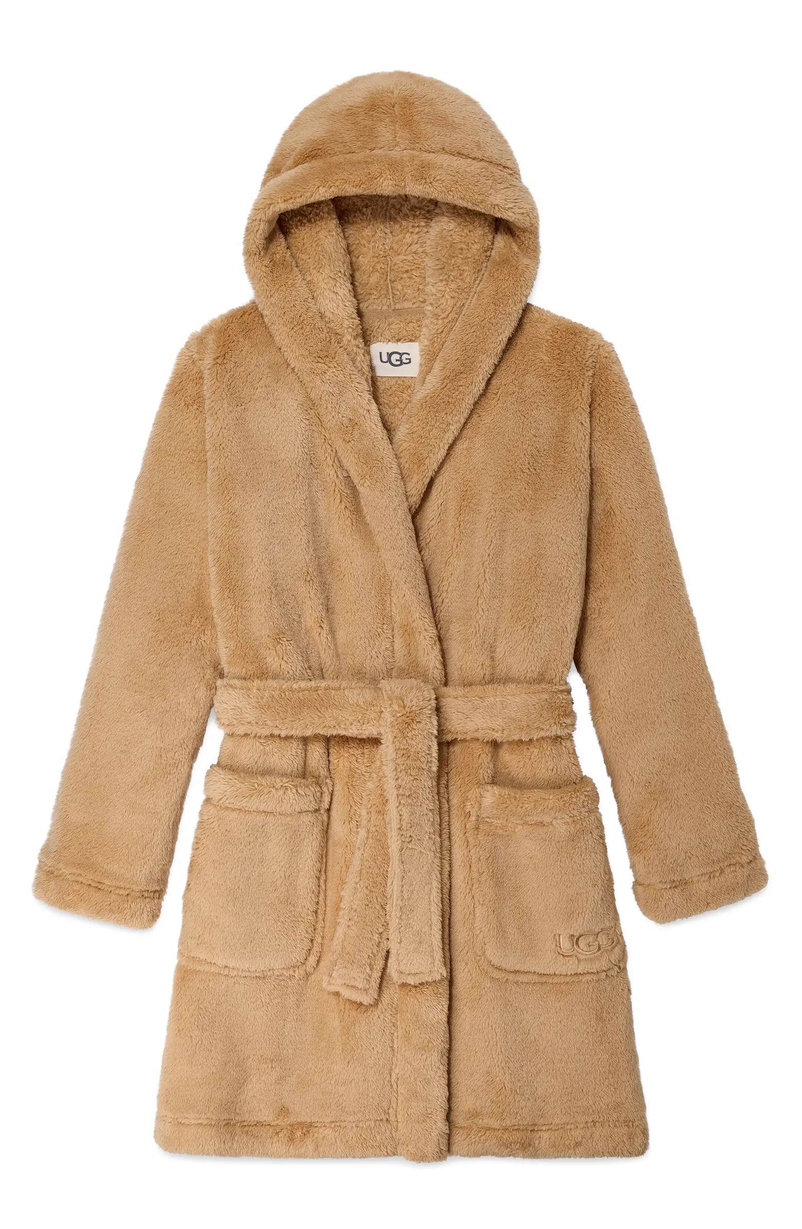 Aarti Faux Shearling Hooded Robe | Nordstrom