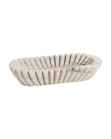 16x3x8 Onyx Marble Scalloped Bowl | TJ Maxx