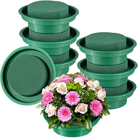 Floral Foam with Bowl 4.7 Inch DIY Flower Arrangement Kit Green Round Wet Foam, Wedding Aisle Flower | Amazon (US)