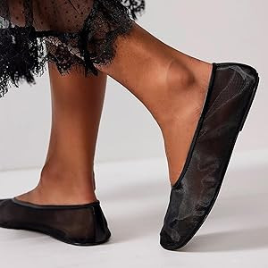 Dsevht Mesh Ballet Flats Shoes for Women Slip On Ballerina Shoes Round Toe Comfortable Casual Wor... | Amazon (US)