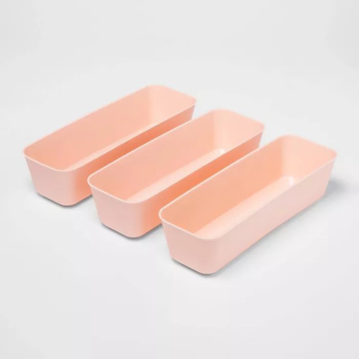 3pk Long Storage Trays Feather Peach - Room Essentials™ | Target