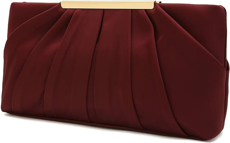 CHARMING TAILOR Clutch Evening Bag Elegant Pleated Satin Formal Handbag Simple Classy Purse for W... | Amazon (US)