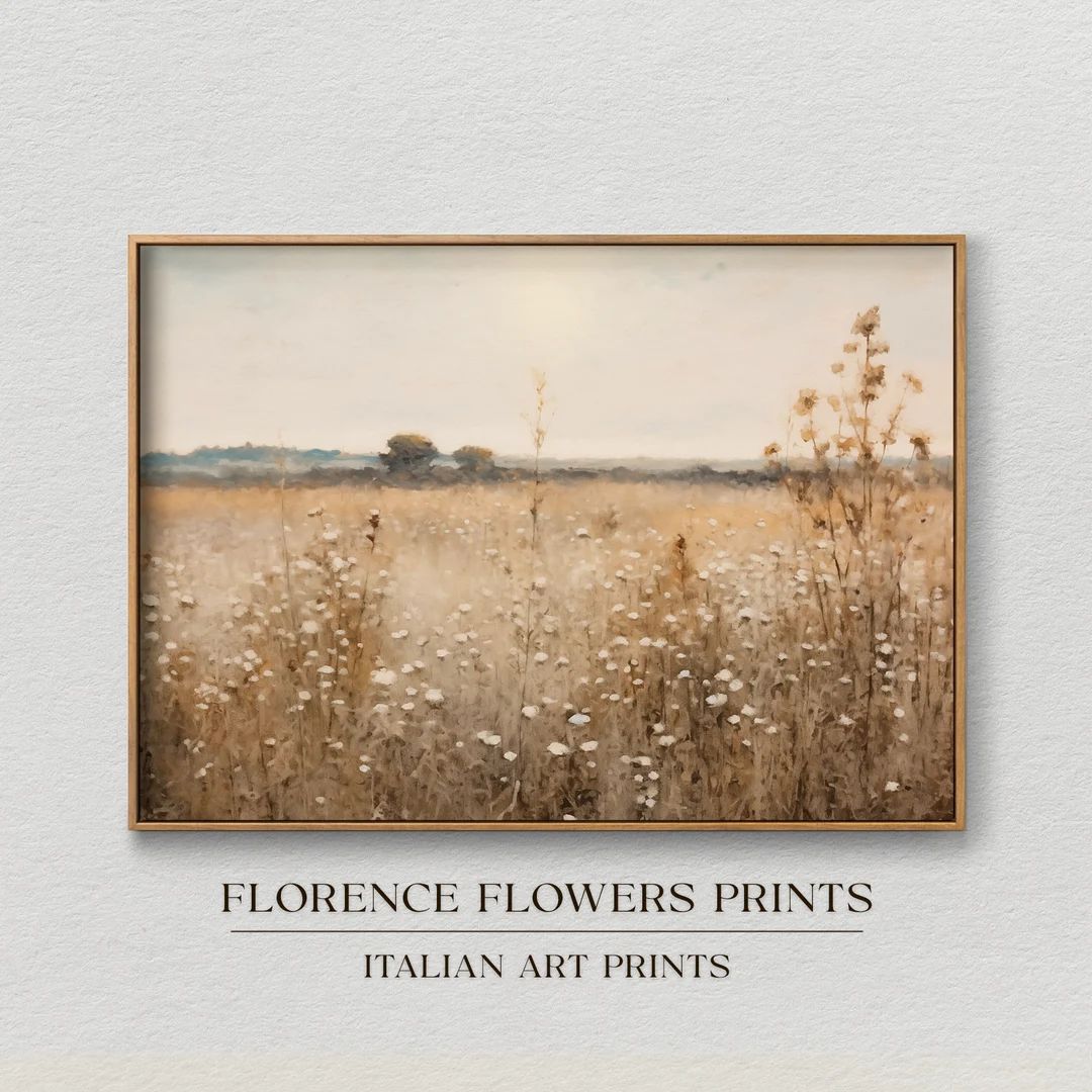 Printable Wildflower Printable Landscape Oil Painting Vintage Landscape Art Print Country Field W... | Etsy (US)