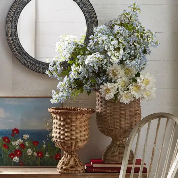 Woven Farmhouse Basket Urn | Antique Farm House