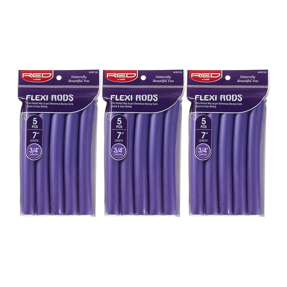 Red by Kiss Flexi Rods 7", 3/4" Diameter - Heatless Hair Curler for 90S Glamorous Bouncy Curls Be... | Amazon (US)