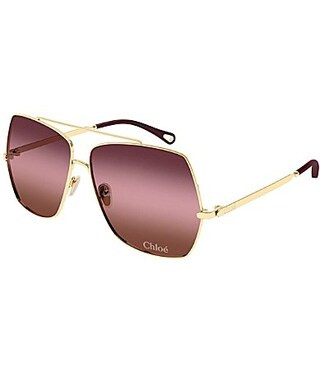 Chloe Women's Aly 62mm Geometric Sunglasses - Shiny Classic Gold/Red | Dillard's