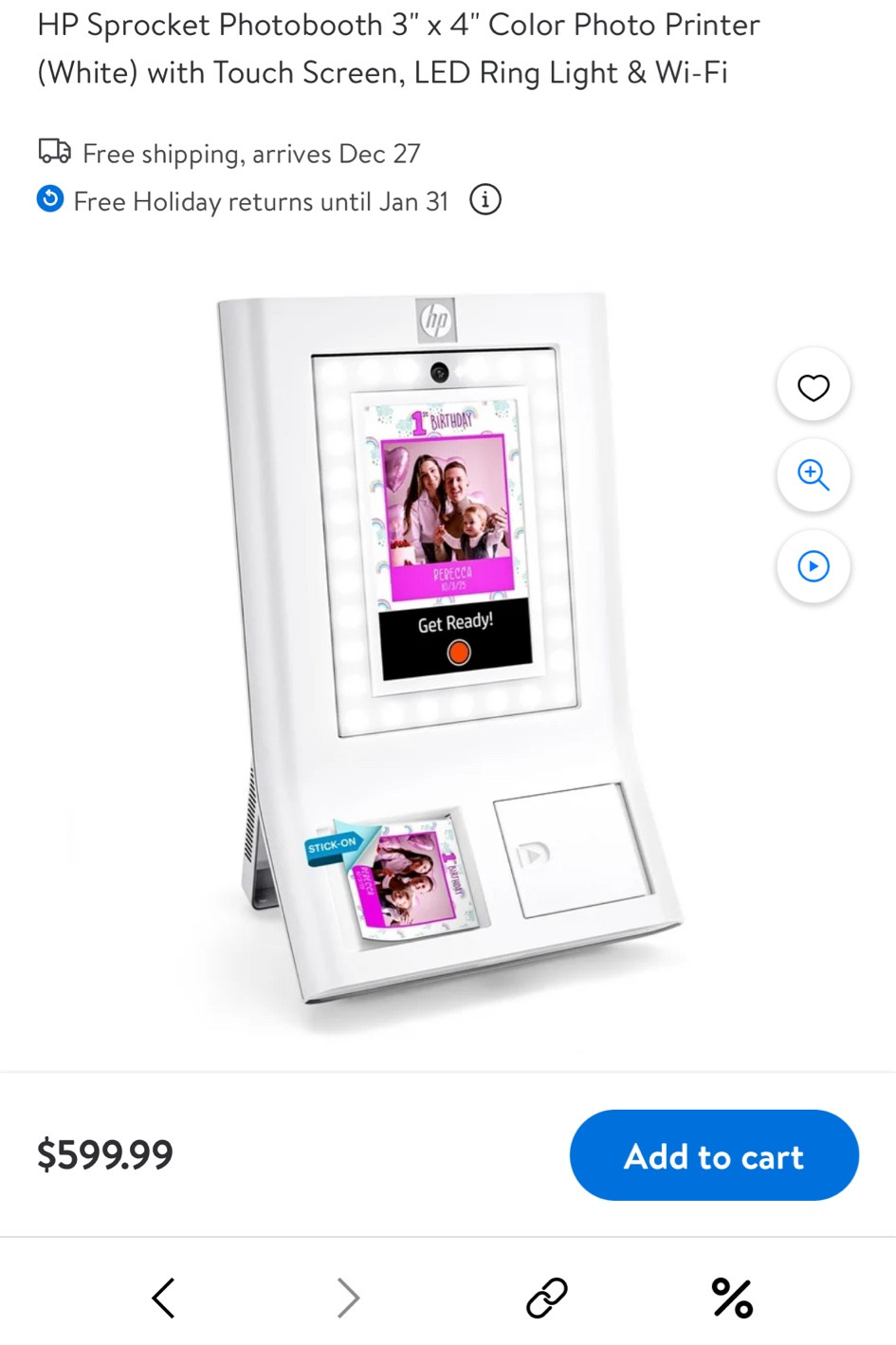 Your own at home Photo Booth that prints out pictures 
Very pricey gift 600$
HP sprocket Photo Booth 


#LTKHome #LTKGiftGuide #LTKFamily
